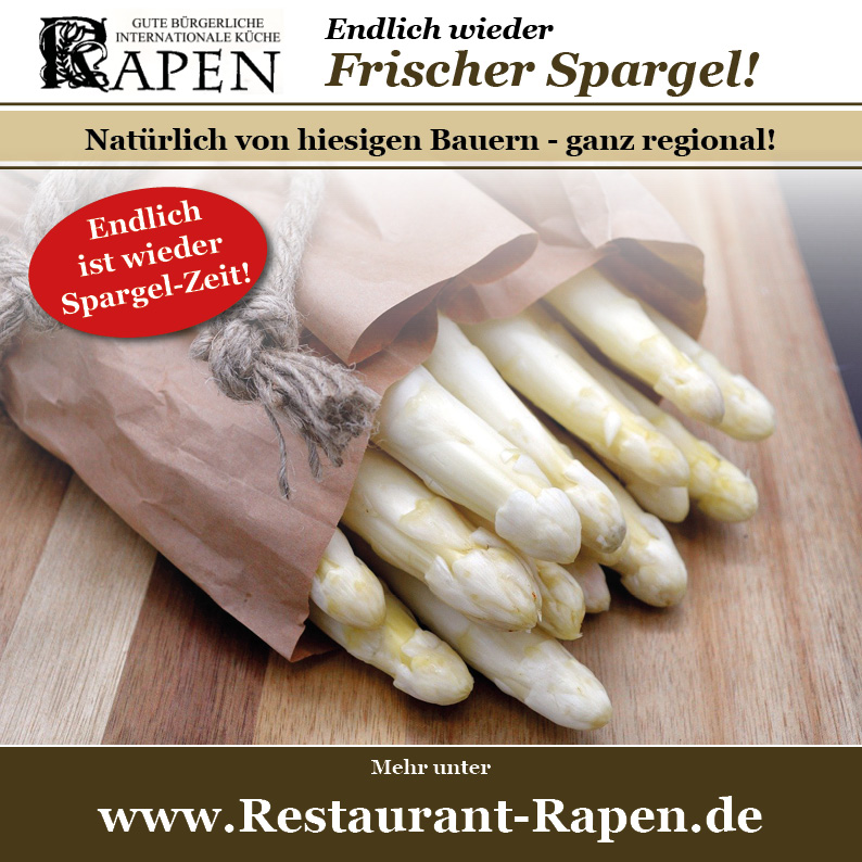 Spargel im Restaurant Rapen Oer-Erkenschwick Spargel im Restaurant Rapen Oer-Erkenschwick